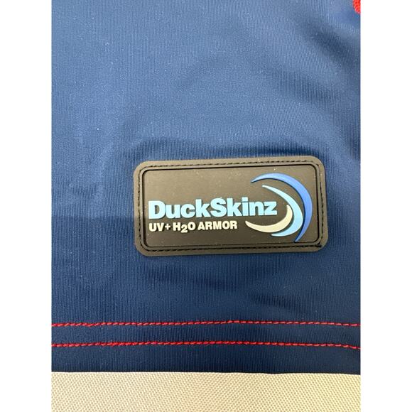 Sun Protection Zone DuckSkinz UV H2O Armor Blue Rashguard men sz L - Picture 2 of 5